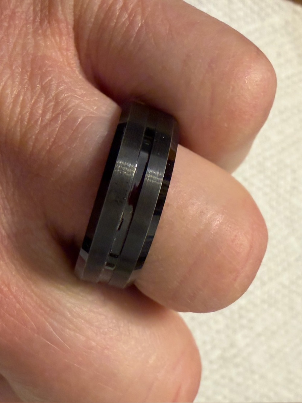 Metal Masters Co.Black Tungsten Carbide Ring sz 13  USED Wedding Band